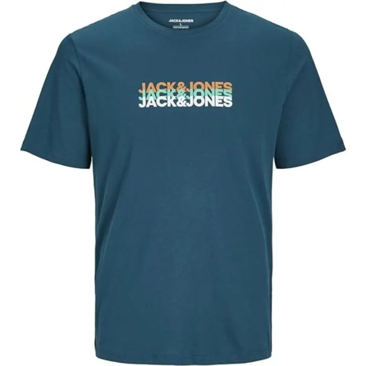 JACK&JONES - Camiseta de hombre en manga corta con Print Central de la marca - 1