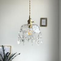 Lámpara Colgante De Cristal Retro Francés En Metal Para Dormitorio Y Pasillo Luces De Pasillo Y Aisles Lámpara De Noche De Lujo Con Cristal Brilloso - details 3