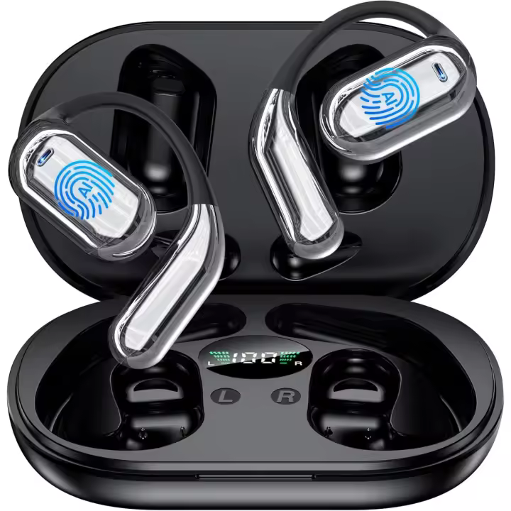 Auriculares AI Translator Real-Time, 3 en 1 Auriculares Bluetooth Ultra Open Ear Translator 115 idiomas y acentos, con estuches de carga para Viajes y Aprendizaje y negociación de Negocios, compatible con iOS y Android - 1