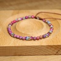 Pulsera De Iaspis Imperio Morado De 4mm Alta Calidad Joyería Natural De Sedimento Marino Ajustable Elegante Para Mujeres Y Niñas - details 5