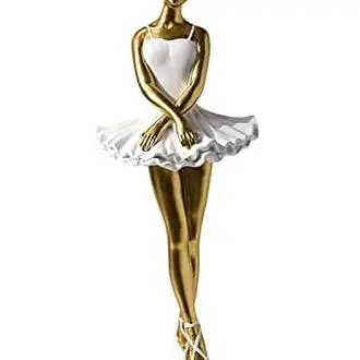 Estatuas de bailarina Figuras de bailarina de ballet Escultura Recuerdo Regalos artísticos Estatuilla casera creativa Figura de niña de resina para granja, dormitorio, gabinetes, estilo A Aureate - 1
