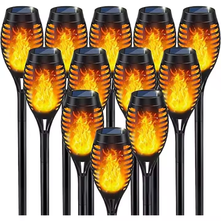 Luz Solar parpadeante para exteriores, decoración de jardín, resistente al agua, antorchas de llama, decoración de Patio, camino - 1