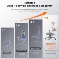 Silla Ergonómica NEWTRAL MagicH-BPro con Reposapiés, Respaldo Automático, Soporte Lumbar Adaptativo, Reposabrazos 4D, Certificada por SGS, Adecuada para el Hogar y la Oficina - details 3