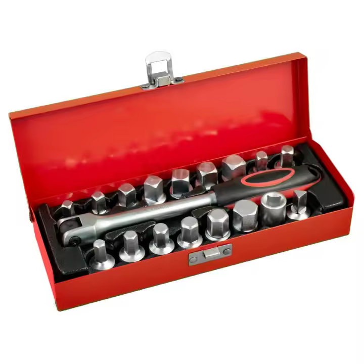 JOMAFA - JUEGO DE 18 LLAVES DE VASO 3/8" PARA TAPON DE CARTER - 1146 - 1