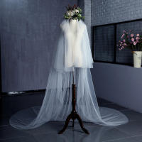 Velo De Novia Largo De 3 Metros Con Comb Dos Capas Borde Corte Estilo Catedral Para Mujeres Complementos De Boda - details 0