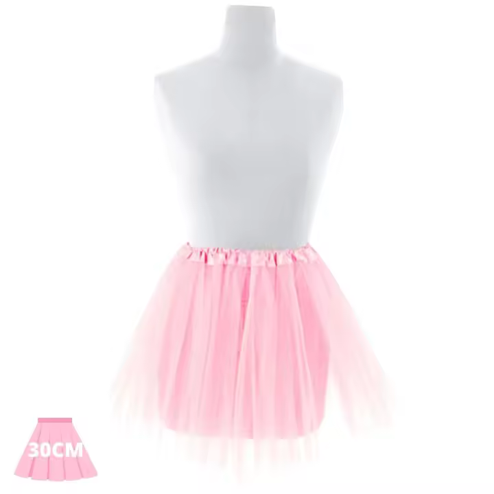 Festëën® Falda elástica rosa - Tutú  Talla adulto (40cm) e infantil (30cm)  Complemento fiesta, carnaval, halloween - Festëën® - 1