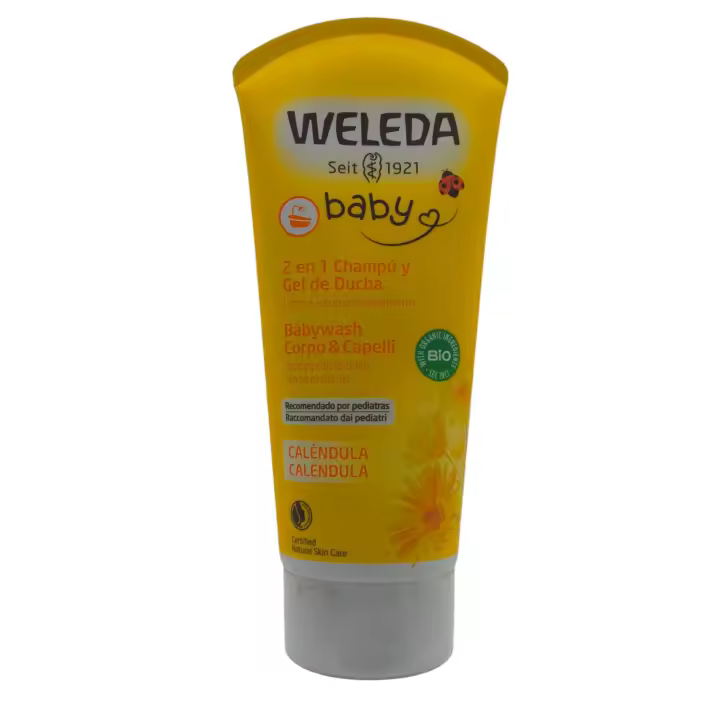 Champú gel de ducha 2 en 1 Caléndula Weleda, niños, higiene infantil, baño y ducha, cabello y cuerpo - 1