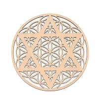 1PC Flor De La Vida Circulo Redondo Carved De Madera Natural Para Set De Piedras Y Cristales Decoración Y Hechicería DIY - details 10