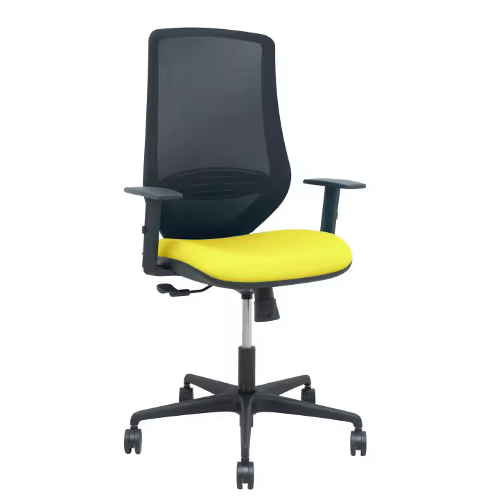 Silla Mardos sincro malla negra bali amarillo brazo regulable - 1