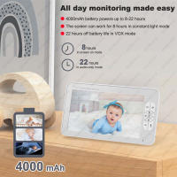 Monitor De Video Para Bebé Con Cámara PTZ Zoom Babyphone Protección De Seguridad CCTV Sensor De Temperatura Lullaby - details 5
