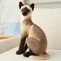 Muñeco De Peluche Siamese Realista Para Decoración Del Hogar Y Regalo Para Niñas Juguetes De Mascotas Corto De Algodón Relleno De Poliéster - details 3