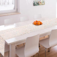 Metallic Gold Table Runner 300*28cm Secuencia De Terciopelo En Foil De Malla Para Decoración De Mesa De Fiesta Y Boda - details 3
