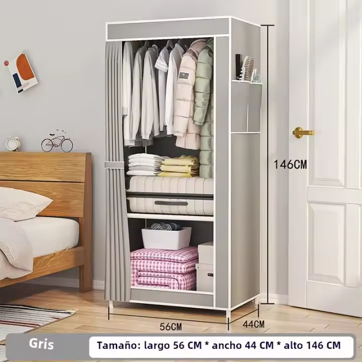 Armario De Piso Montado Minimalista Para El Hogar Con Multicapa Protección Contra Polvo Simple De Montaje Para El Dormitorio Organizador De Ropa - 1