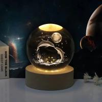 Bola De Cristal 3D Con Diseño De Delfín Lámpara Nocturna De Arte Deco Decoración Para El Hogar Y Las Habitaciones Regalo De Aniversario - details 3