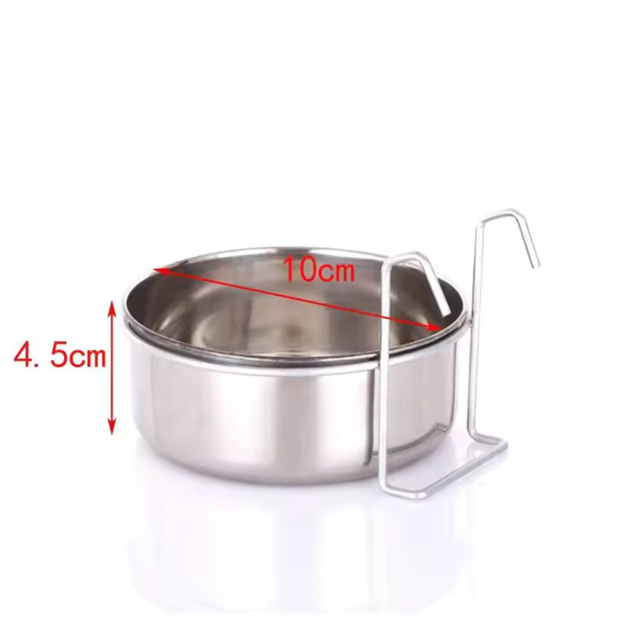 Tazón De Acero Inoxidable Para Perros Y Gatos Alimentador Colgante Estación De Alimentos Y Agua Para Viajes Herramienta De Alimentación Para Mascotas Universal - 1
