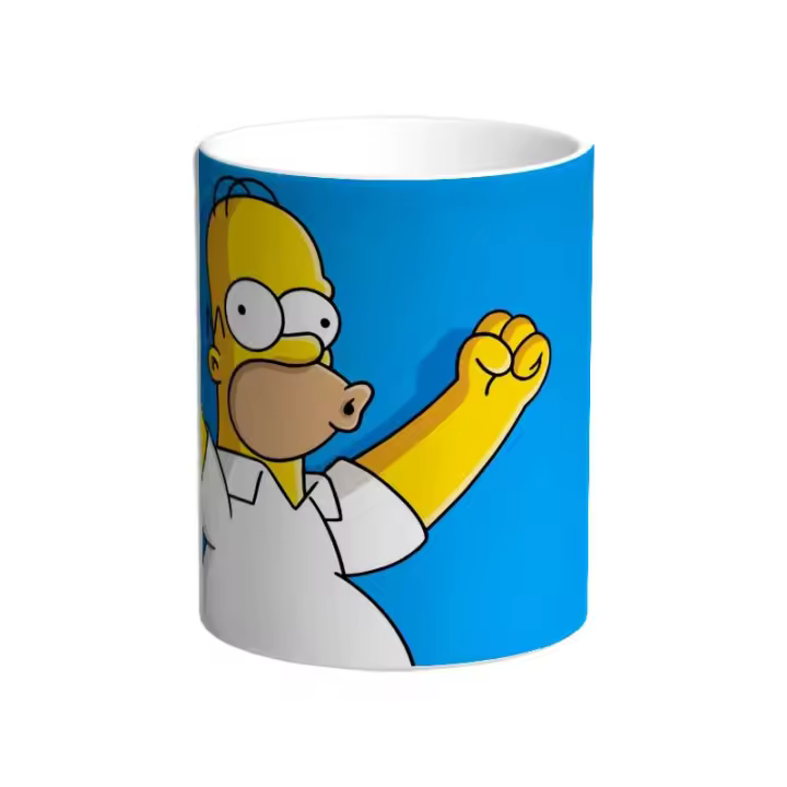 Taza Los Simpson. Homer. Bart. Lisa. Marge. Maggie. Abraham. Taberna de Moe. Barney. Lenny. Carl. Milhouse. Nelson - 1