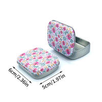 Caja De Almacenamiento Portátil Mini De Metal Con Tapa Y Bisagra Estuche Rectangular Para Caramelos Y Píldoras Organizador Para El Hogar - details 1