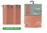 Cortina modelo LANZAROTE  de Tela Lisa confeccionada con 8 ollaos de 140x260cm,  11 Colores Disponible,  Cortina Para Salón Dormitorio y oficina. Tambien disponible en pack de 2 cortinas - details 1