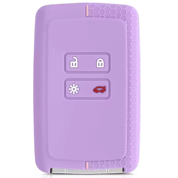 AUTOZOCO Funda Silicona Mando Llave del Coche 4 Botones Compatible con Renault Y Dacia - Funda TPU - Protege Llaves Compatible con Dacia y Renault - Purpura - 1