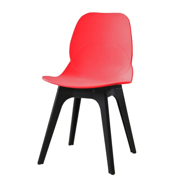 Silla ARIES, polipropileno negro y rojo - 1