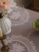 Mantel De Lienzo Rosa Vintage Con Espejo Y Encaje Para Sala De Estar Dormitorio Comedor Decoración De Fiesta Y Boda - details 12