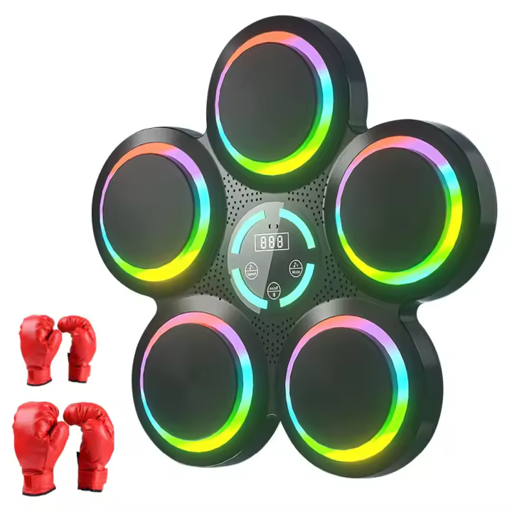 🔥 Máquina de Boxeo Inteligente con Música y Luces RGB  9 Velocidades + 9 Modos de Entrenamiento  Bluetooth 25m para Casa/Gimnasio  Pantalla LED Contador de Golpes  Regalo Perfecto Navidad - 1