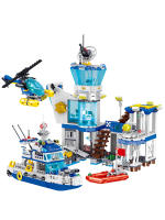 Juego De Bloques De Construcción De Estación De Policía Marina Ciudad Compatible Con Leg0 Incluye Estación De Policía Helicóptero Barco Buscador - details 4