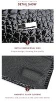 Cartera De Cuero Genuino Para Mujer Con Porta Tarjetas Larga Y Cremallera Porta Moneda Casual Color Negro Rojo Winered - details 13