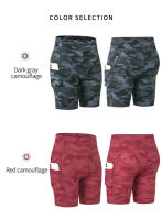 Pantalones cortos de Yoga para mujer, pantalones de camuflaje, cintura alta, ajustados, para gimnasio, Fitness, correr, mallas deportivas, medias de secado rápido S M L XL 2XL - details 23