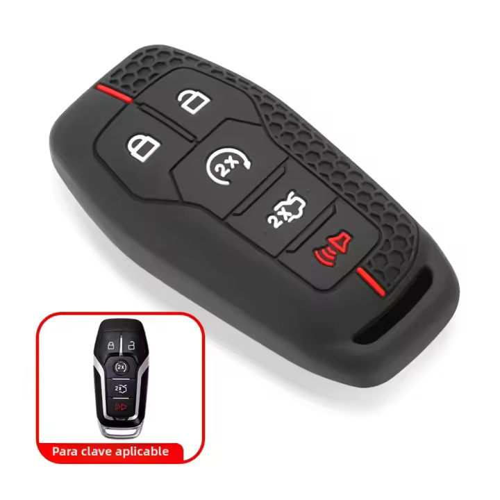 Cubierta De Llavero De Silicona Para Ford Fusion Mondeo Mustang F-150 Explorer Edge 2015-2019 Estilo De Coche Protección De Cerradura Fob - 1