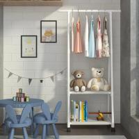 Rack De Ropa De Pie Triangular Con Rodillos Móvil Para Dormitorio Y Sala De Estar Mezclador De Metal Montaje Sencillo - details 9