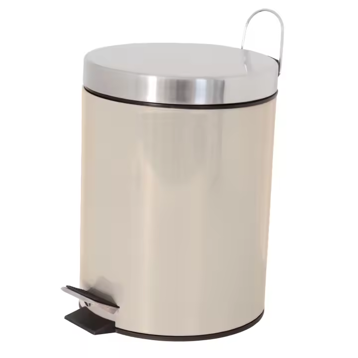MSV Cubo de Basura de Acero Inoxidable y Metal 3L para Papelera de Baño - 1