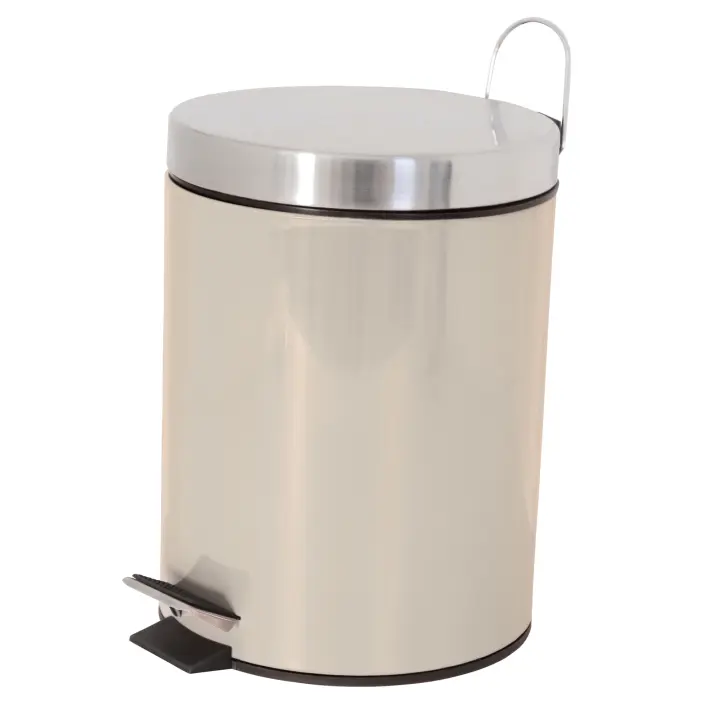 MSV Cubo de Basura de Acero Inoxidable y Metal 3L para Papelera de Baño - 1