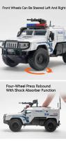 Coche De Policía SWAT a Escala 1:32 Juguete De Metal Con Función Retroalimentada Luz Y Sonido Absorción De Choque Regalo Para Niños - details 8