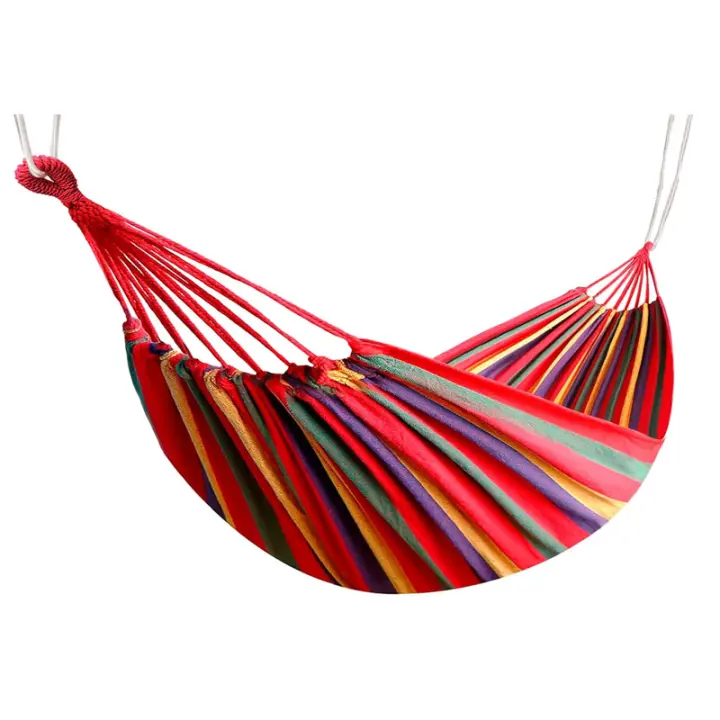 Hamaca Colgante de Algodón para camping y Jardín, Hamaca Jardín exterior, Medidas 200x100 cm, Hasta 200 kg de capacidad de Carga, Con Bolsa de Organizador - 1
