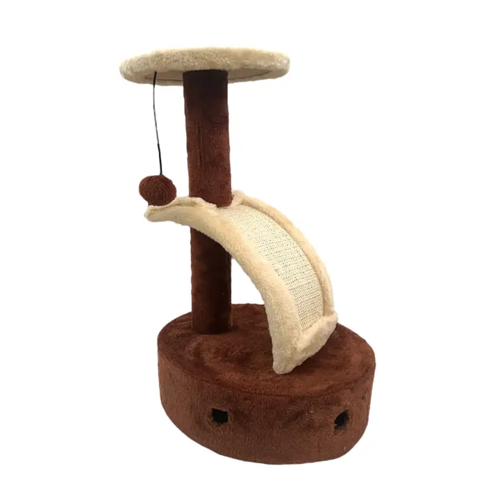 COTTECOTA- Árboles de actividades para gatos, 35x31x50.5cm, Arbol para gato marron y beige, Rascador para gatos interactivo , centro de juegos para gatos, Cama de gato moderno marron y beige con bola de juego, Juguete de gatos rascador - 1