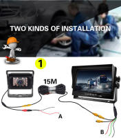 Cámara De Visión Trasera Para Coche Con Monitor De 7" LCD Color HD Para Estacionamiento De Camiones/Remolques Conector 4-Pines - details 10