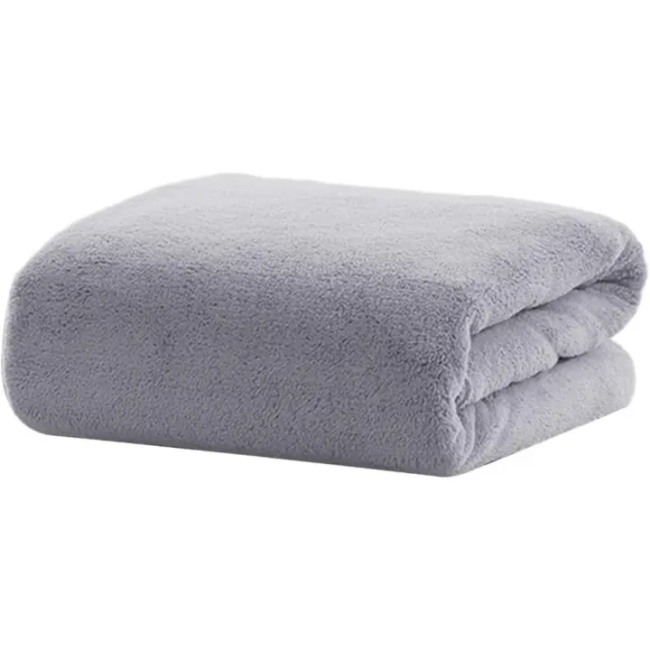 Toallas de Baño de Microfibra Suaves y Absorbentes, Secado Rápido, Gris Claro - 1