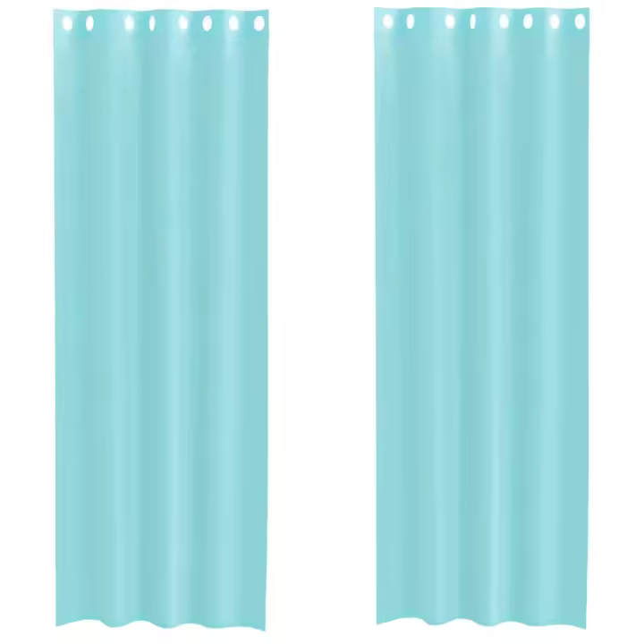 vidaXL Cortinas de gasa con ojales 2 uds turquesa - 1