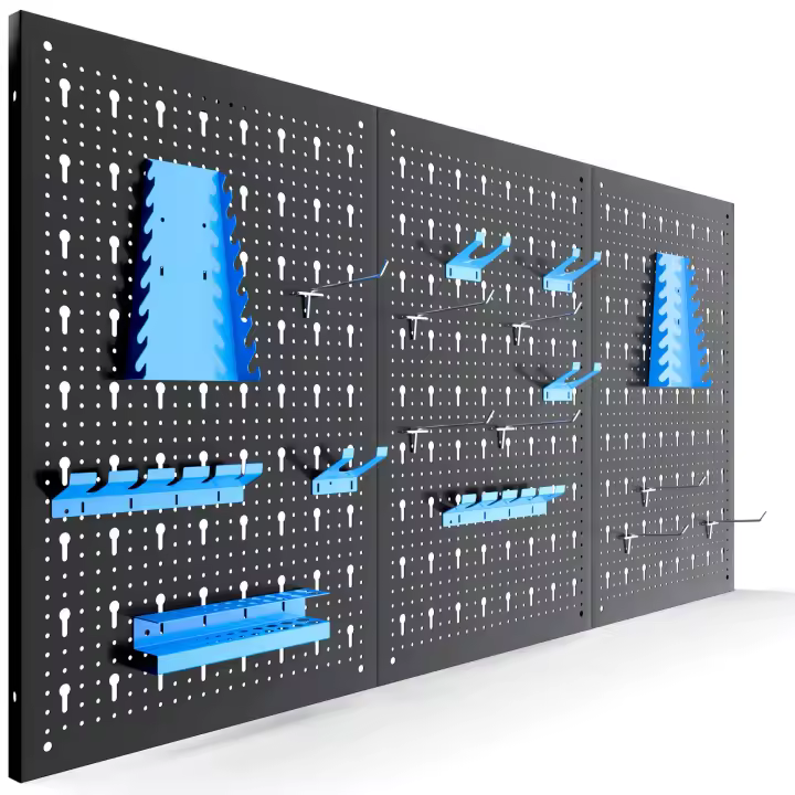 AREBOS Pared Herramientas Pared Perforada Pared Taller Pared Metálica 17 Piezas - 1