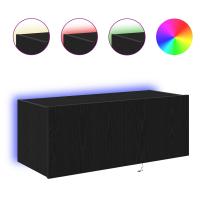 Gabinete de TV vidaXL con luces LED Negro Roble 80x35x31 cm - details 2