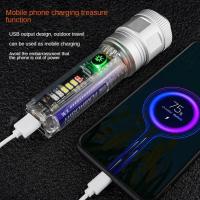 Linterna LED Recargable Solar USB Torcha Potente Con Foco Fuerte Y Alcance Largo Para Emergencias Y Uso Exterior Luz De Advertencia Resistente Al Agua Con Función De Autodefensa Y Power Bank - details 5