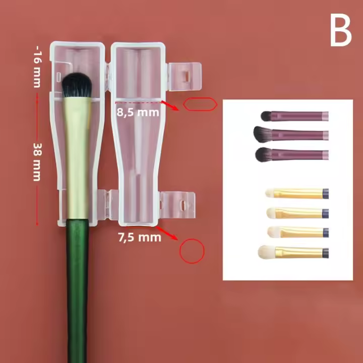 Cubierta De Protección Para Pinceles De Maquillaje Portátil Impermeable De Plástico Con Almacenamiento Protector Anti-Polvo - 1