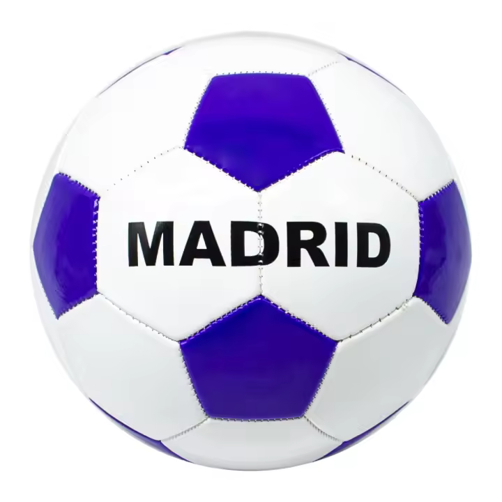 Balón Fútbol Madrid Talla 5 Escudo Color Color Morado Merengue Pelota - 1