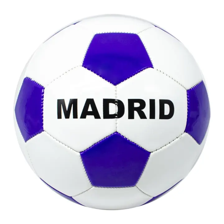 Balón Fútbol Madrid Talla 5 Escudo Color Color Morado Merengue Pelota - 1