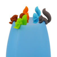10Pcs Marcadores De Bebida Squirrel Silicone Para Barra Fiesta Té Bolsas Portadores Marcadores De Vaso Copa Taza Eco-amigable - details 3