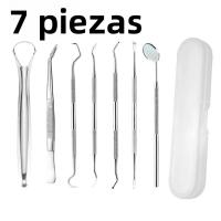Kit De Limpieza Dental Profesional Con 3/4/5/6/7pcs Palillos De Dientes De Acero Inoxidable Para Eliminar Callo Y Placa Herramientas Dentales - details 0