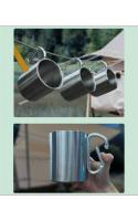 Taza De Agua Portátil De Acero Inoxidable Para Camping Montañismo Viajes Al Aire Libre Picnics Senderismo Escalada Con Botón - details 3