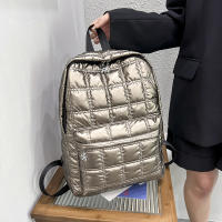 Mochila De Invierno Yogodlns Espacio Algodón Para Mujer Gran Capacidad Escuela Bolsa Viaje Nylon Impermeable Rucksack Estudiante Pack Femenino - details 14