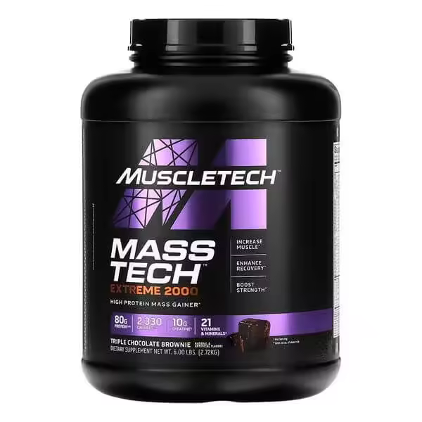 Muscletech Mass Tech Extreme 2000, Sabor Tirple Chocolate Brownie, 2,72 Kg - 1